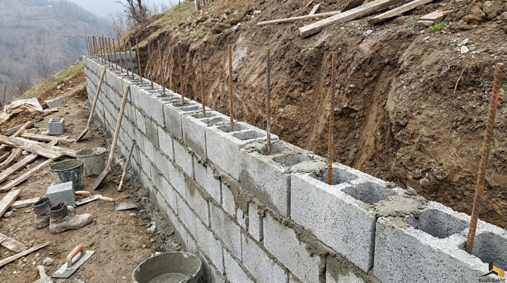 reinforced masonry retaining wall